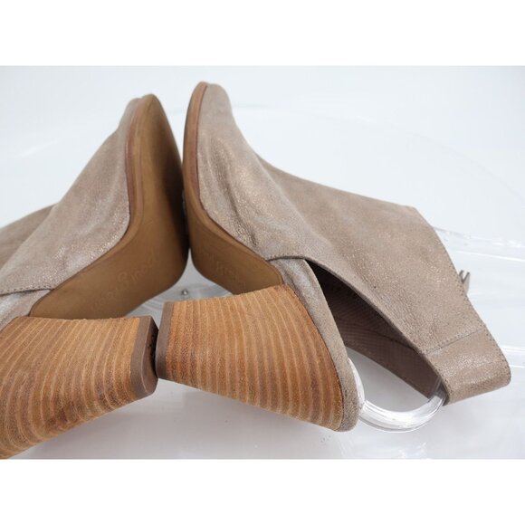 Paul Green Cayanne Beige Tan Shimmer Peep Open Toe Sandal Heel Bootie Size 9.5 - Picture 9 of 12